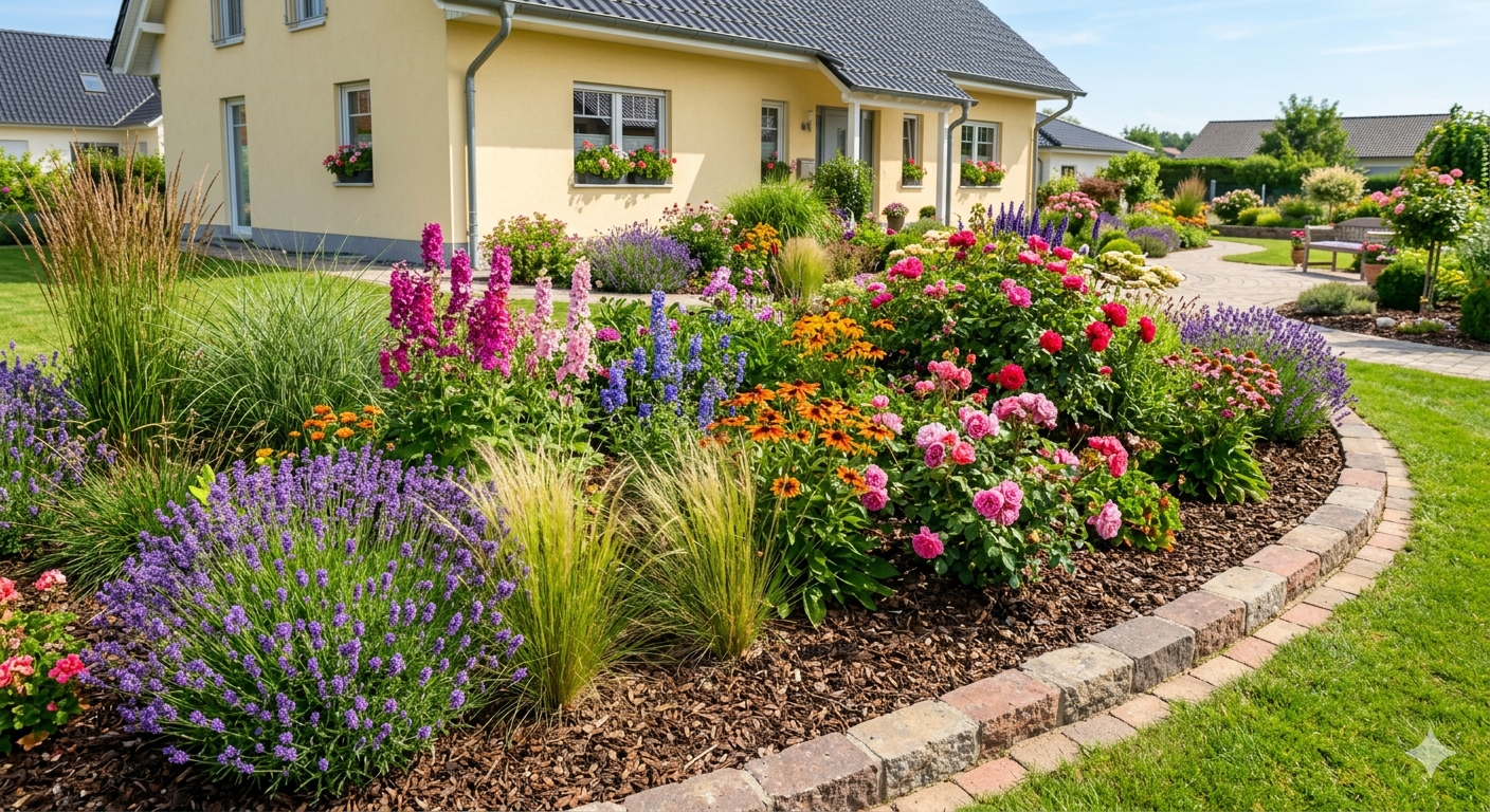 Pflanzkonzept Staudenbeet Steinhagen – Kowert Gartengestaltung